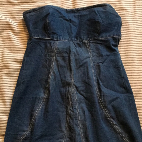 William B strapless denim cotton dress size L - Picture 2 of 6